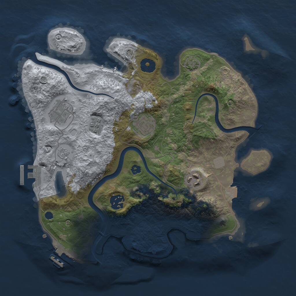 Rust Map: Procedural Map, Size: 3000, Seed: 1430898022, 10 Monuments