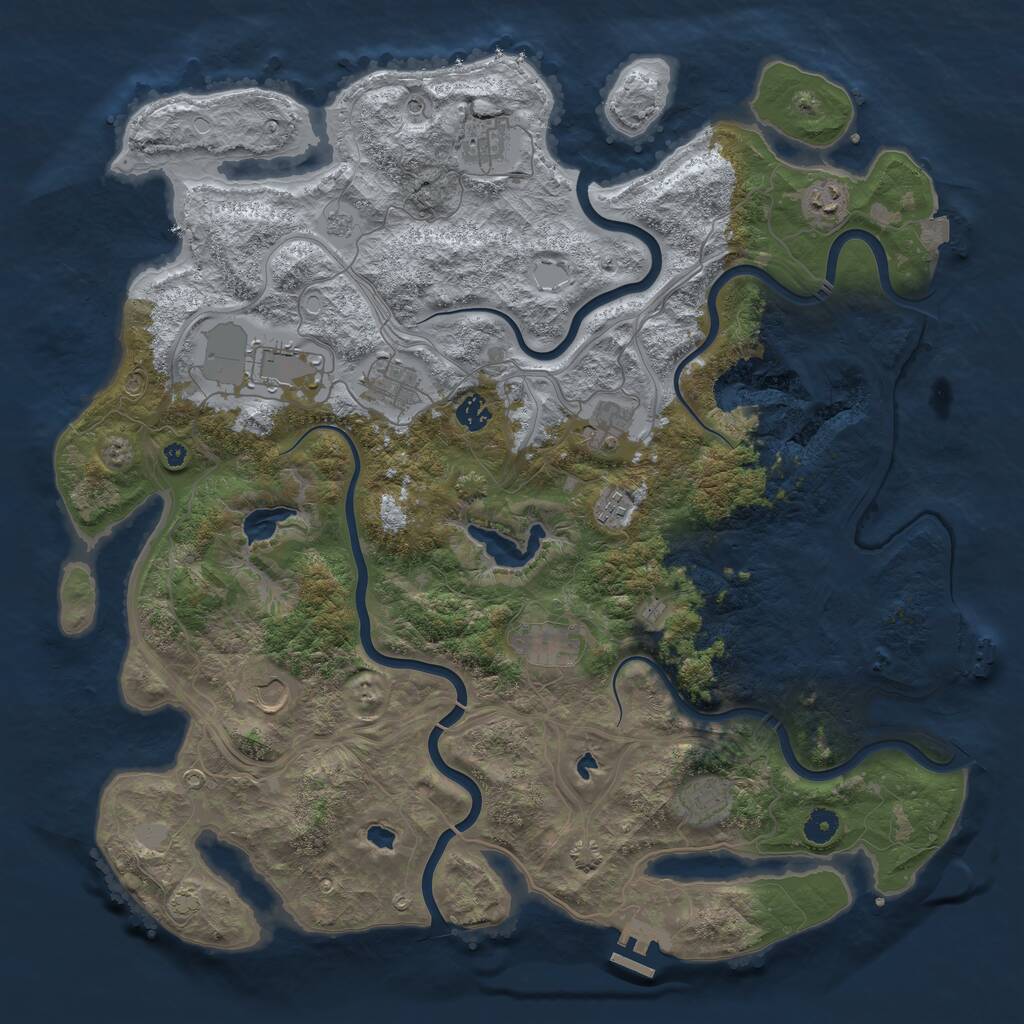 Rust Map: Procedural Map, Size: 4500, Seed: 1337357, 16 Monuments