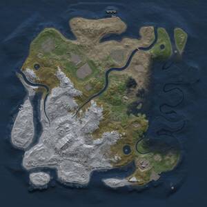 Thumbnail Rust Map: Procedural Map, Size: 3500, Seed: 886532275, 14 Monuments