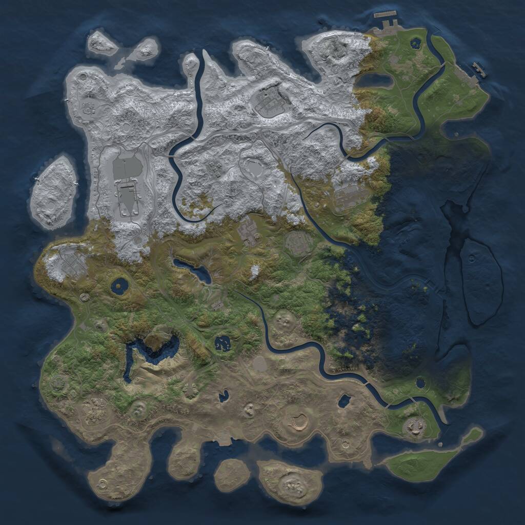 Rust Map: Procedural Map, Size: 4700, Seed: 1132135080, 17 Monuments