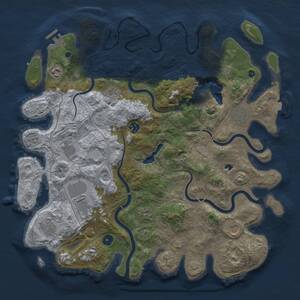 Thumbnail Rust Map: Procedural Map, Size: 4300, Seed: 1191981, 15 Monuments