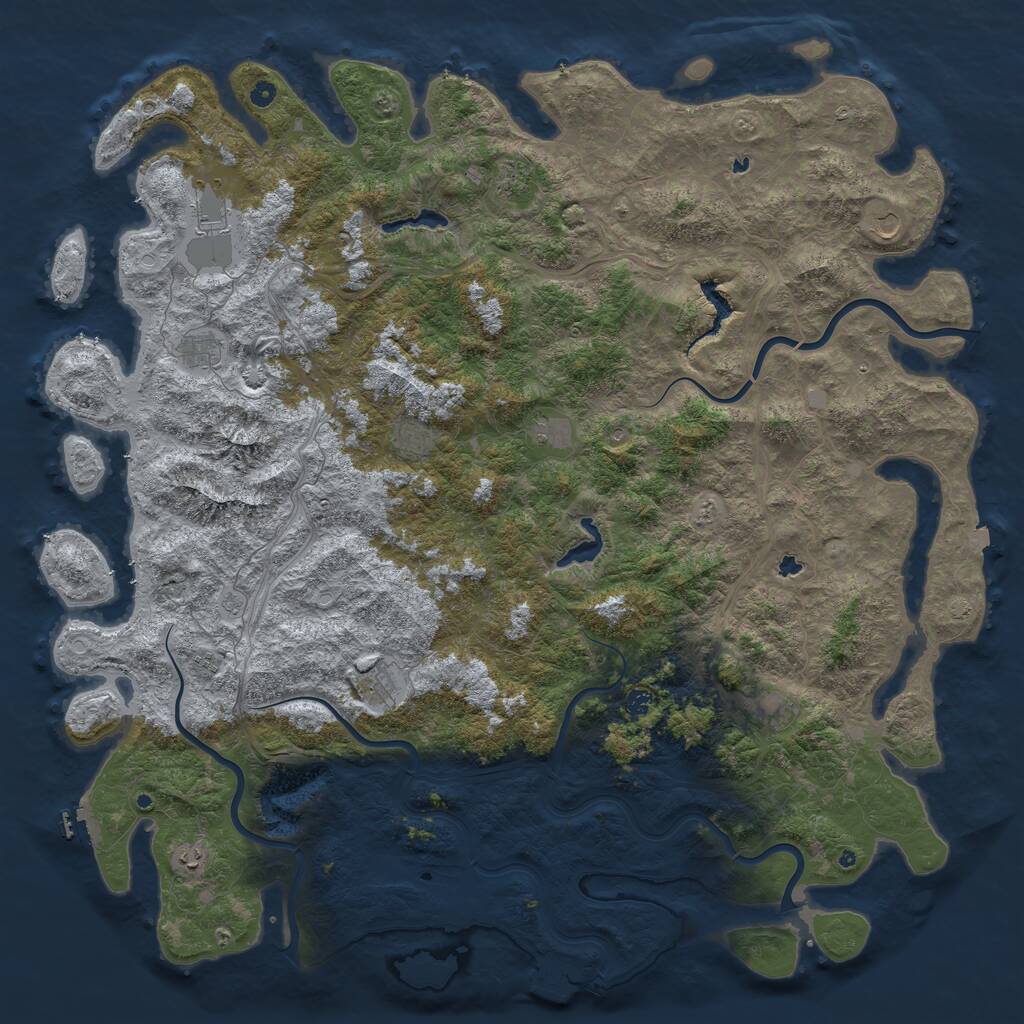 Rust Map: Procedural Map, Size: 6000, Seed: 1745, 17 Monuments