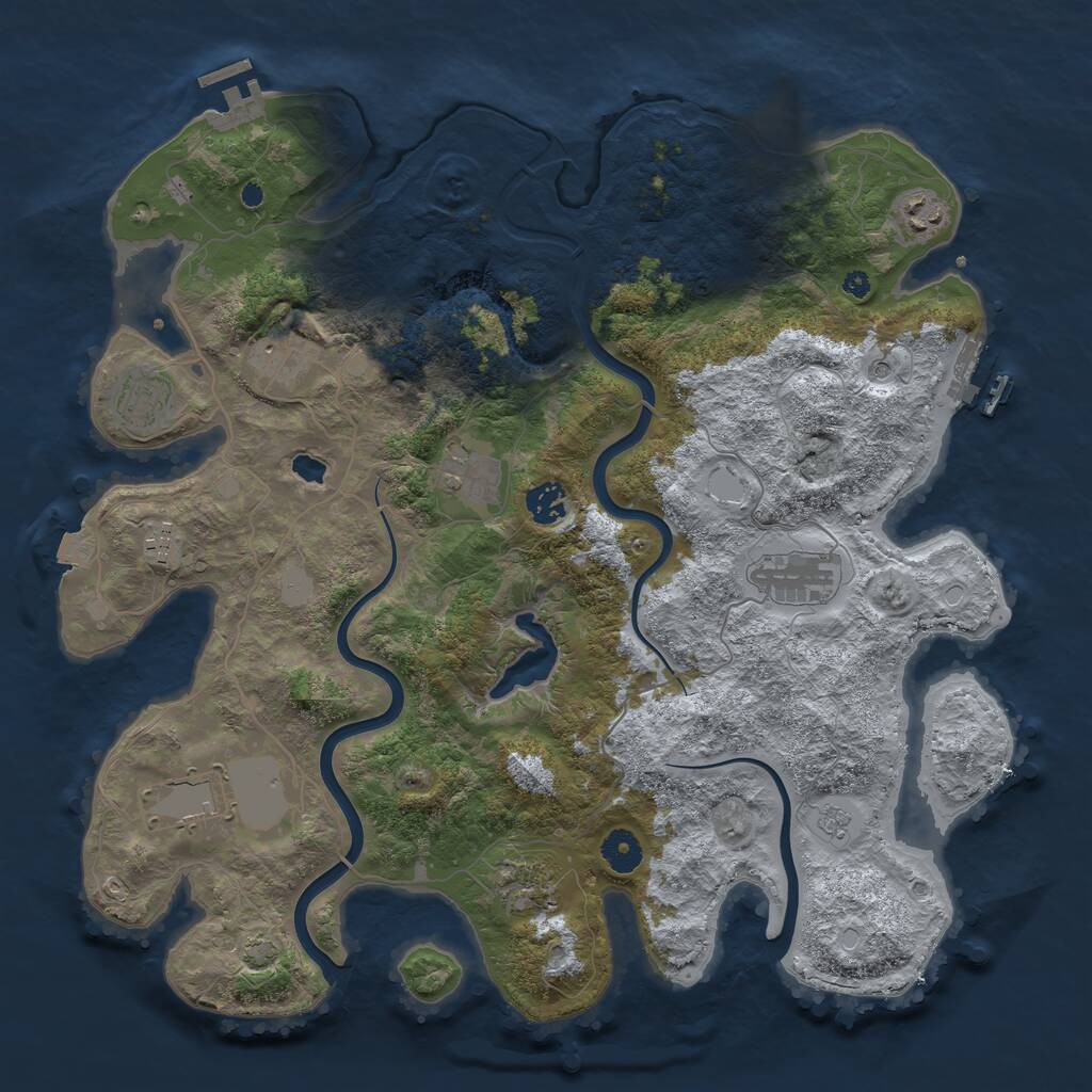 Rust Map: Procedural Map, Size: 4000, Seed: 8546213, 15 Monuments