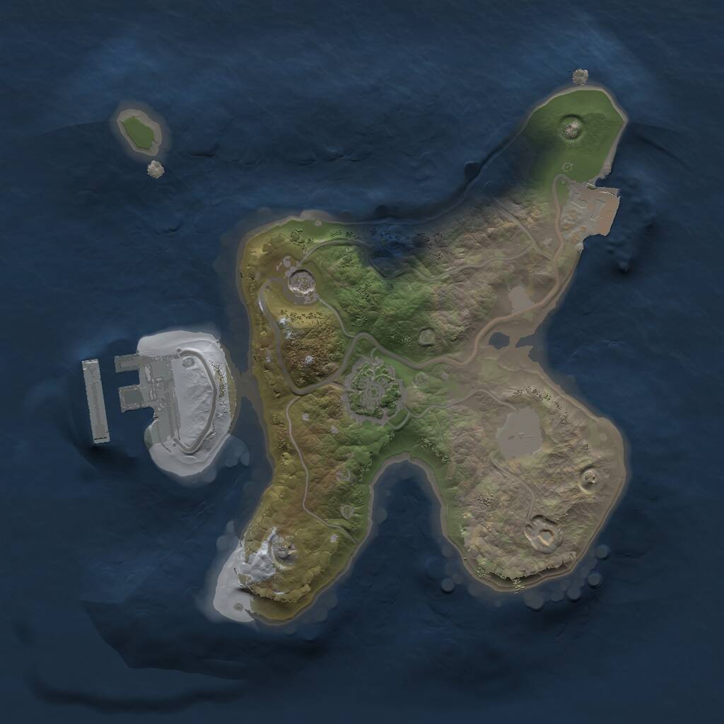 Rust Map: Procedural Map, Size: 1750, Seed: 17777, 4 Monuments