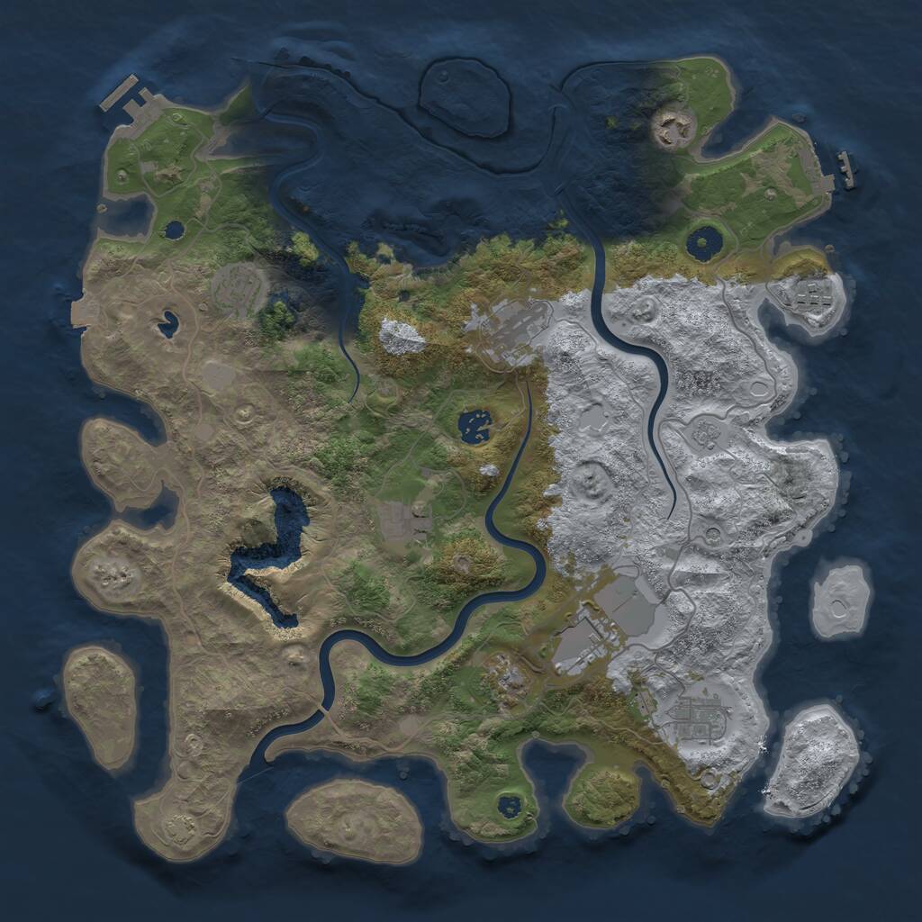 Rust Map: Procedural Map, Size: 4000, Seed: 928049056, 15 Monuments