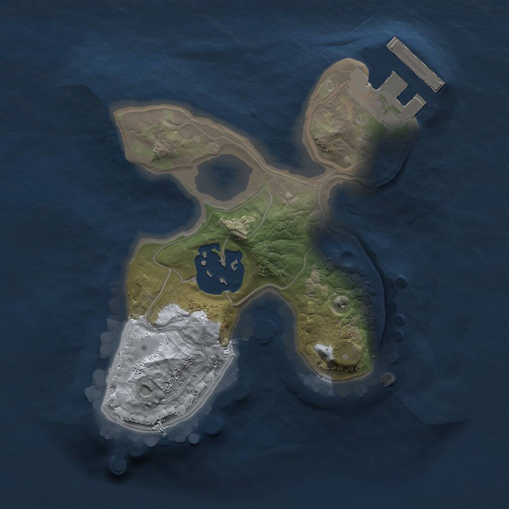 Rust Map: Procedural Map, Size: 1500, Seed: 460876, 3 Monuments