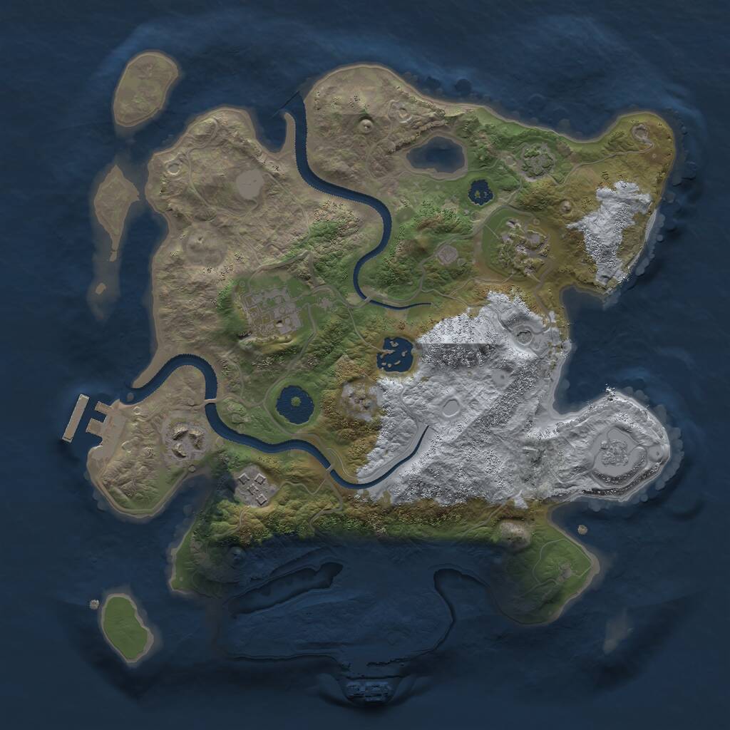 Rust Map: Procedural Map, Size: 3000, Seed: 1682101385, 11 Monuments