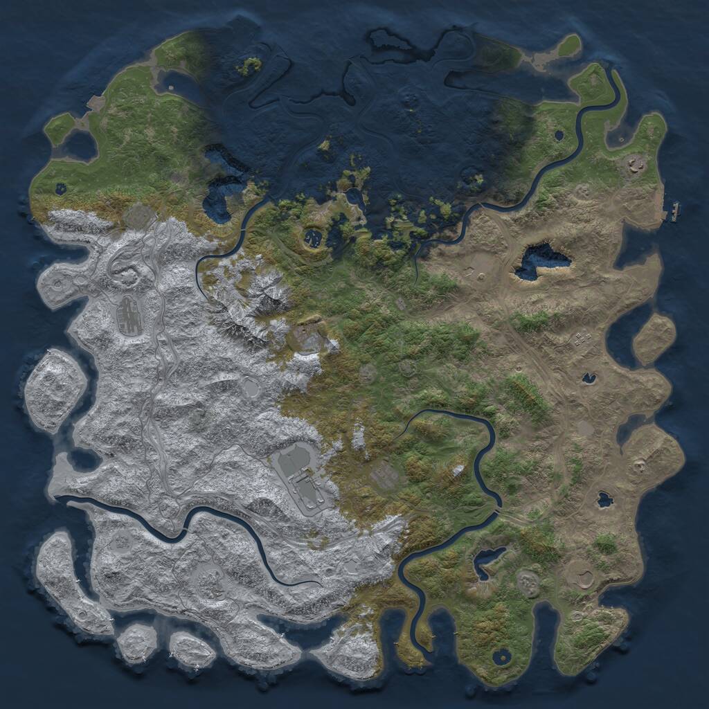 Rust Map: Procedural Map, Size: 6000, Seed: 1735471042, 17 Monuments