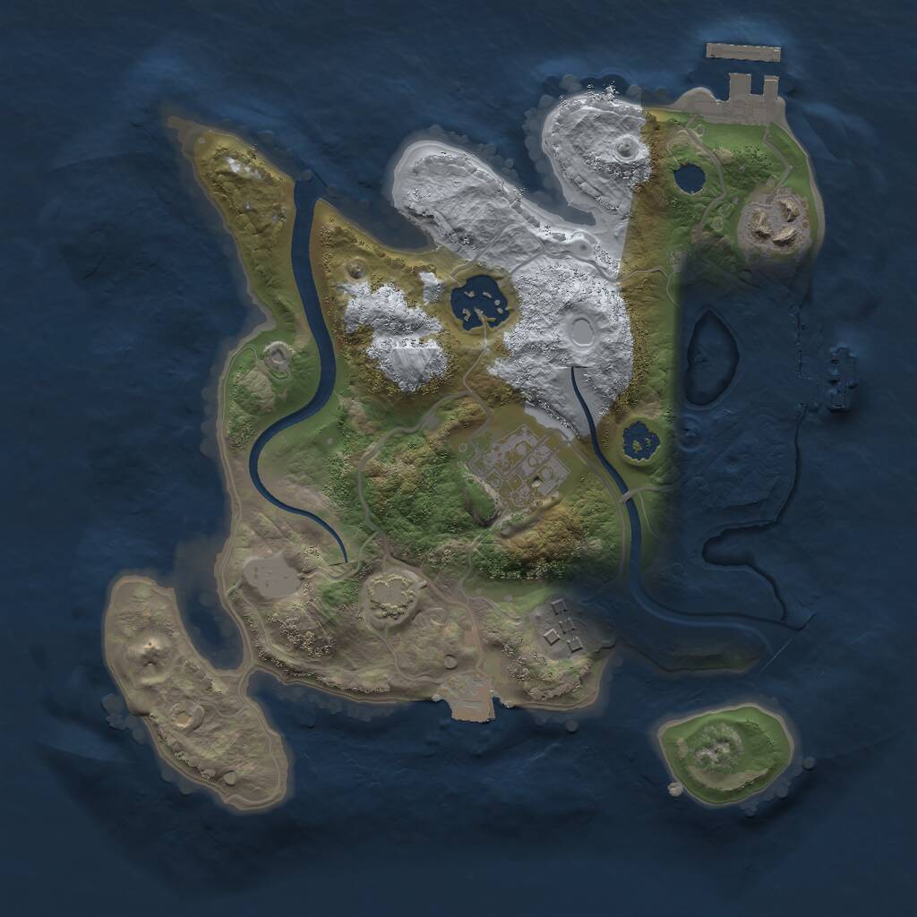 Rust Map: Procedural Map, Size: 2500, Seed: 1400, 8 Monuments