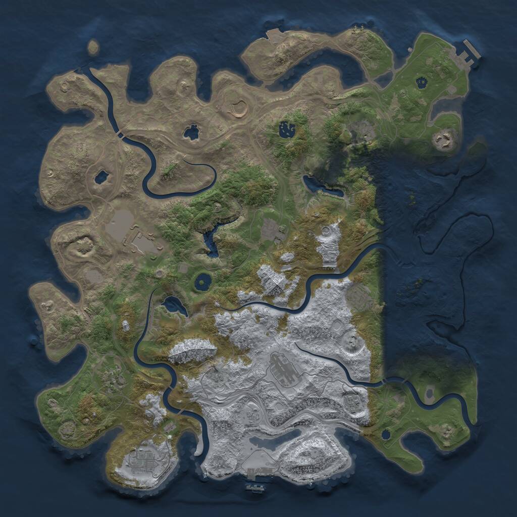 Rust Map: Procedural Map, Size: 4500, Seed: 1010227, 17 Monuments