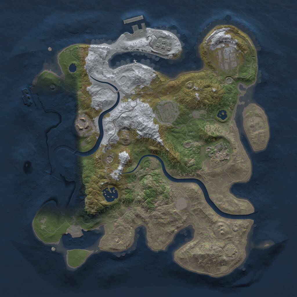Rust Map: Procedural Map, Size: 3000, Seed: 99887, 11 Monuments