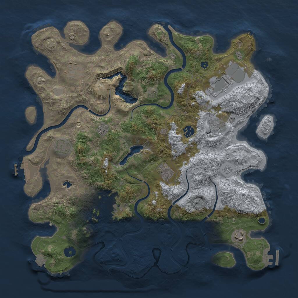 Rust Map: Procedural Map, Size: 4000, Seed: 85000, 15 Monuments