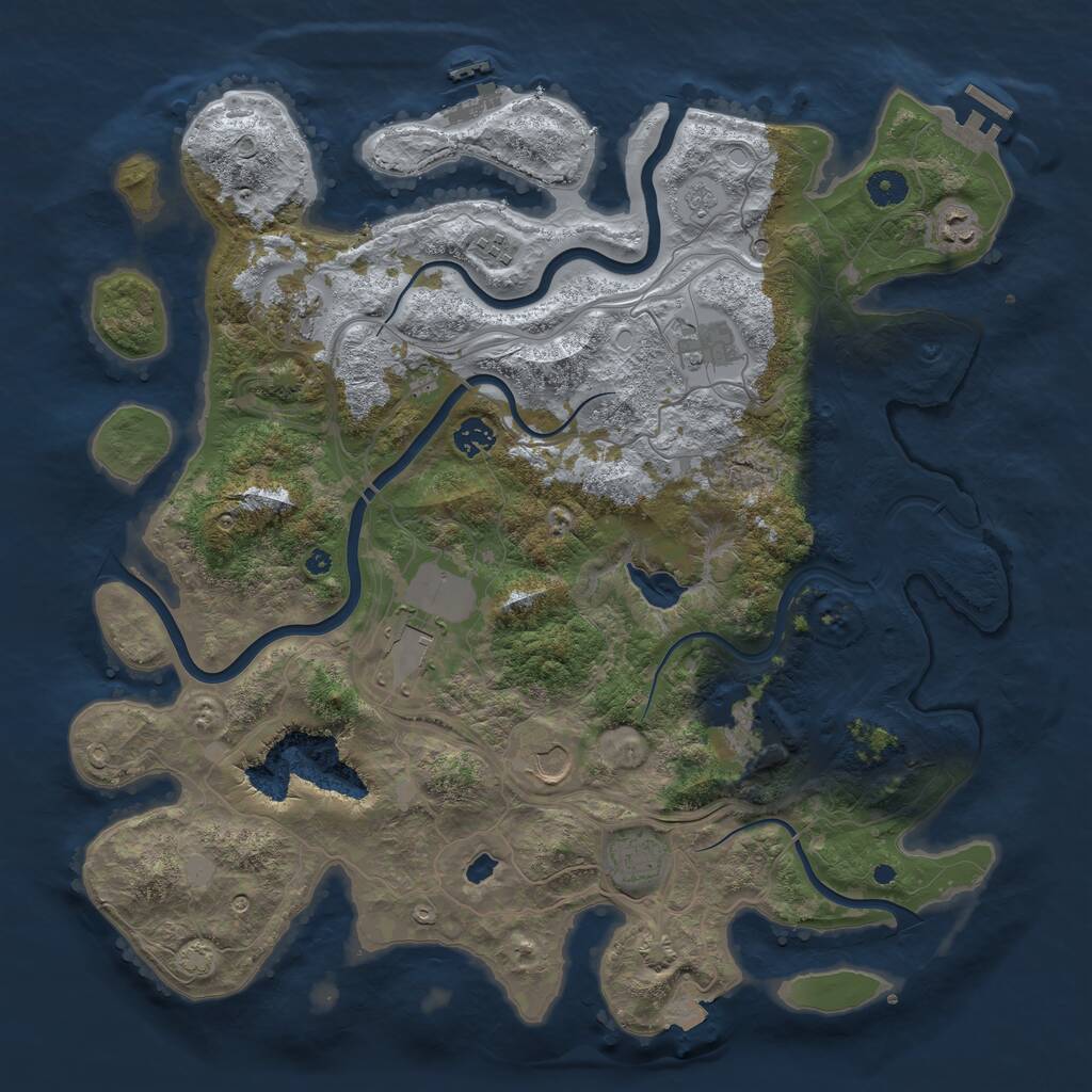 Rust Map: Procedural Map, Size: 4250, Seed: 1273047397, 15 Monuments