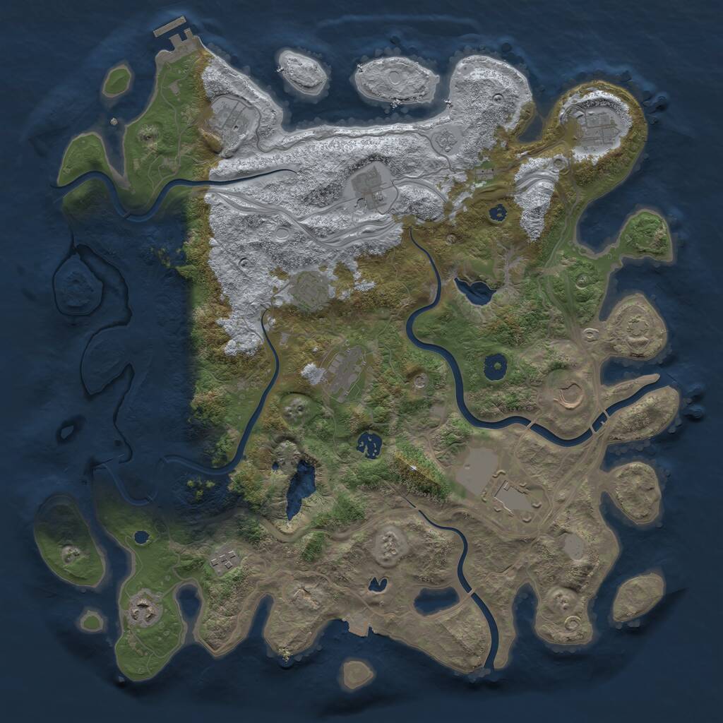 Rust Map: Procedural Map, Size: 4250, Seed: 78883, 15 Monuments