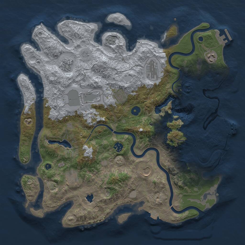 Rust Map: Procedural Map, Size: 4000, Seed: 1189511825, 15 Monuments
