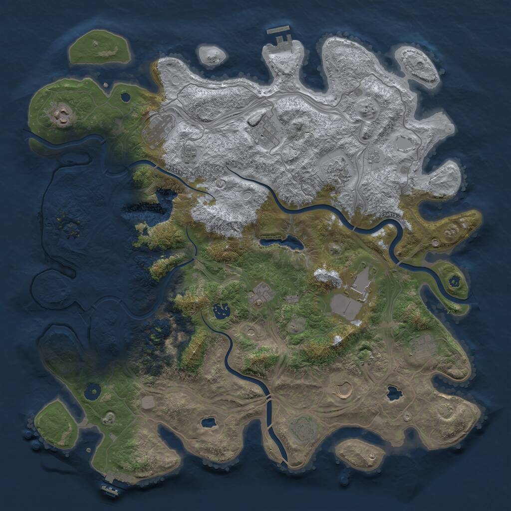Rust Map: Procedural Map, Size: 4500, Seed: 2584569, 17 Monuments