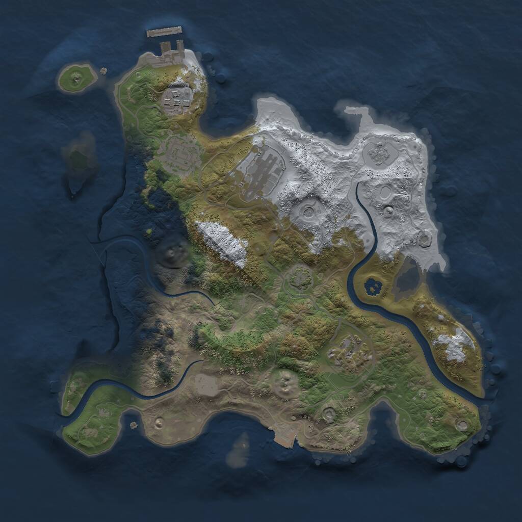 Rust Map: Procedural Map, Size: 3000, Seed: 8123076, 9 Monuments