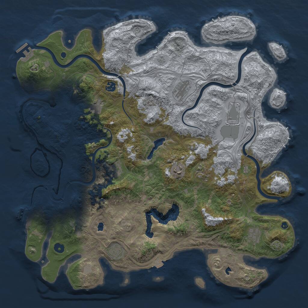Rust Map: Procedural Map, Size: 4500, Seed: 132467, 16 Monuments