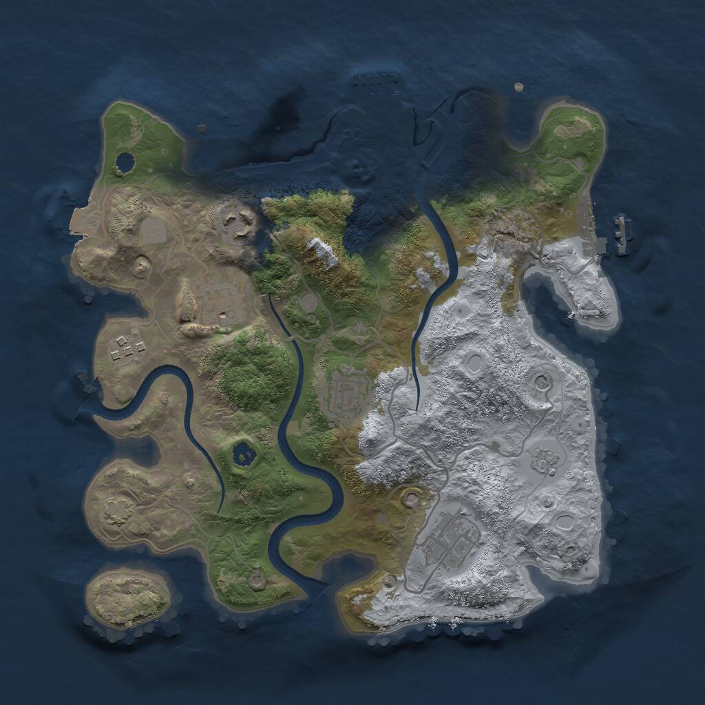 Rust Map: Procedural Map, Size: 3000, Seed: 707778068, 11 Monuments