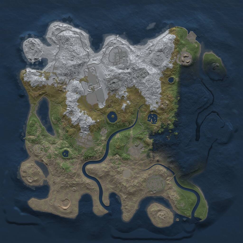 Rust Map: Procedural Map, Size: 3500, Seed: 113839220, 15 Monuments