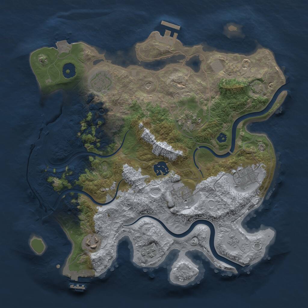 Rust Map: Procedural Map, Size: 3188, Seed: 50000, 13 Monuments