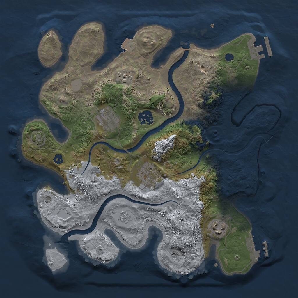 Rust Map: Procedural Map, Size: 3000, Seed: 65458841, 11 Monuments
