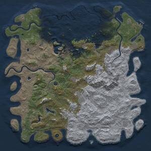 Thumbnail Rust Map: Procedural Map, Size: 6000, Seed: 1242497417, 17 Monuments