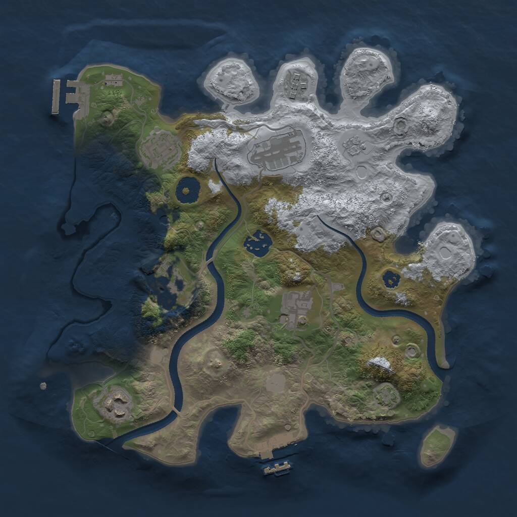 Rust Map: Procedural Map, Size: 3000, Seed: 1785674161, 13 Monuments