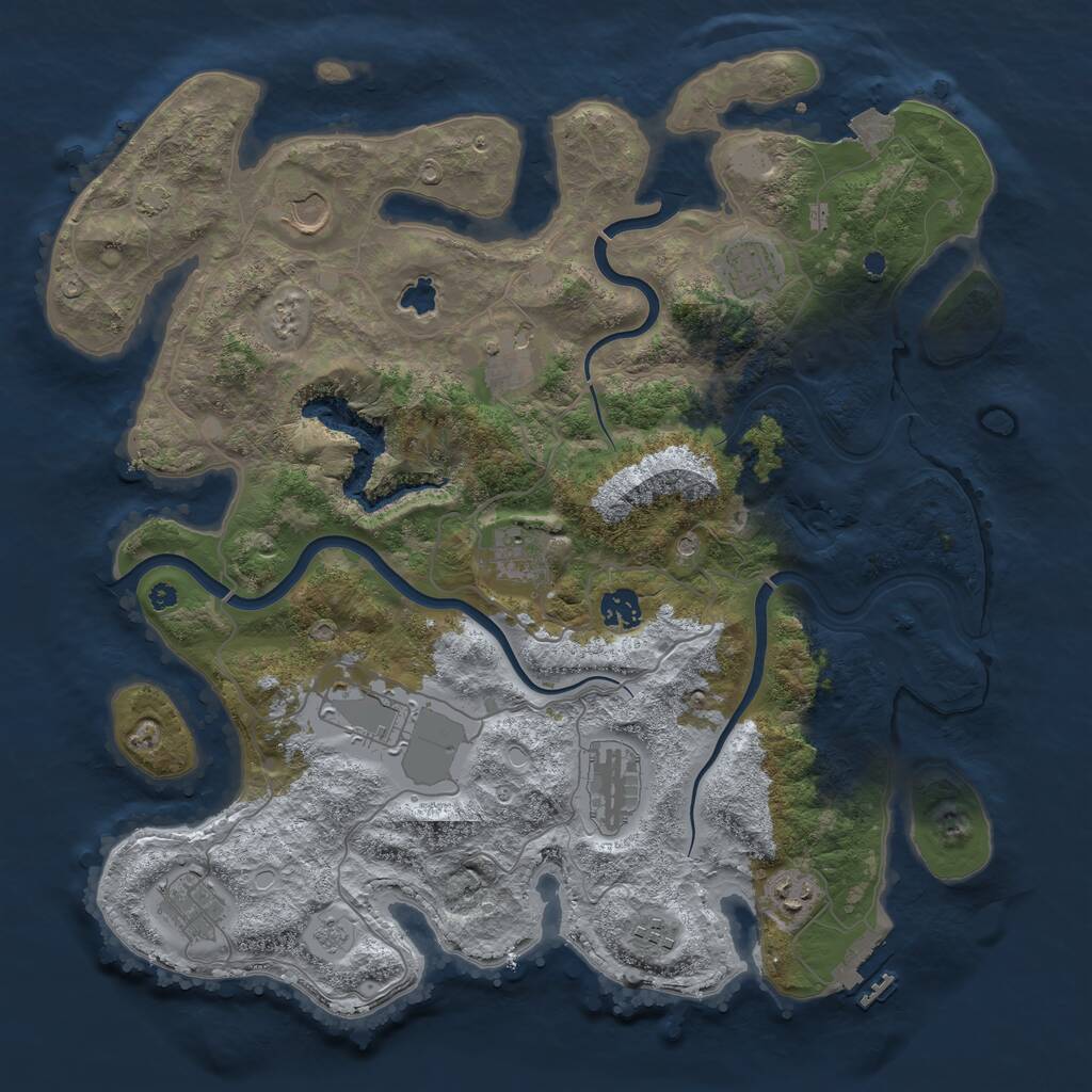 Rust Map: Procedural Map, Size: 4000, Seed: 57389275, 15 Monuments