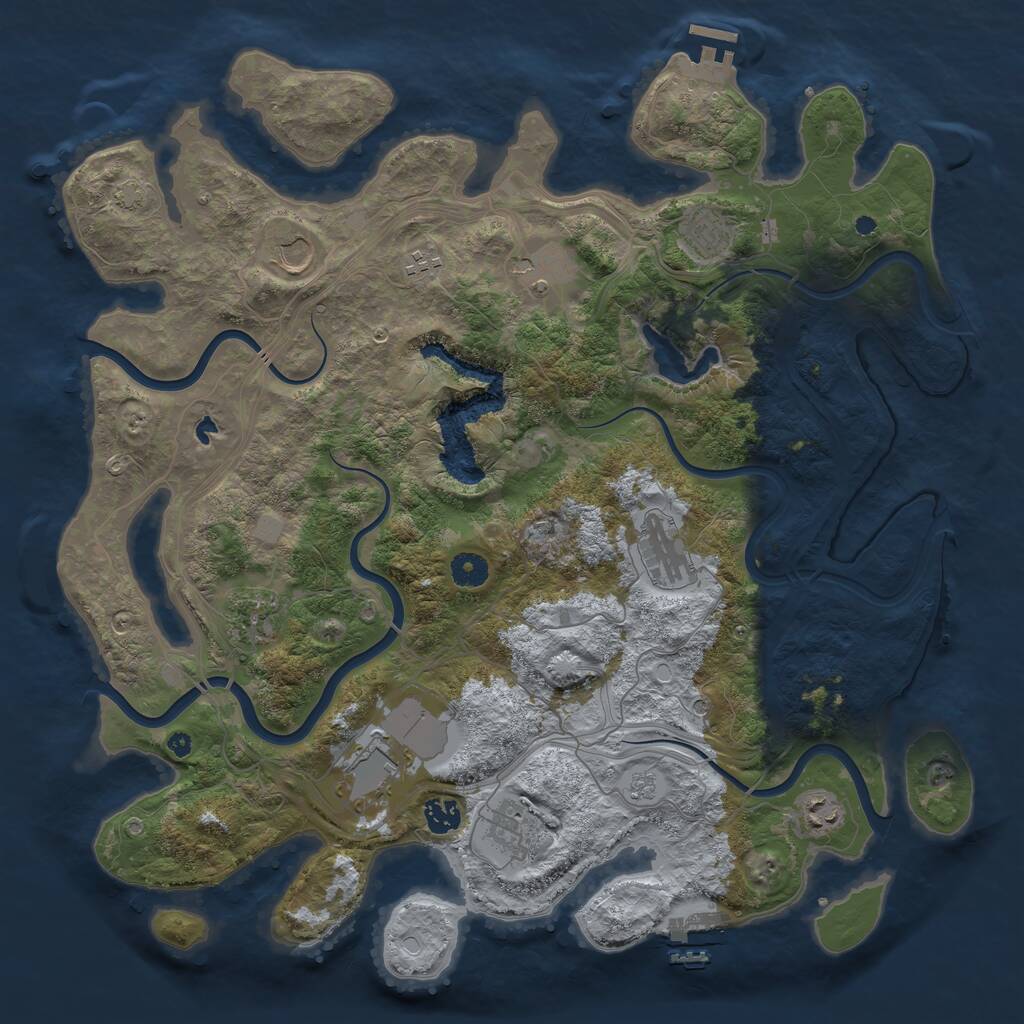 Rust Map: Procedural Map, Size: 4250, Seed: 182965503, 16 Monuments