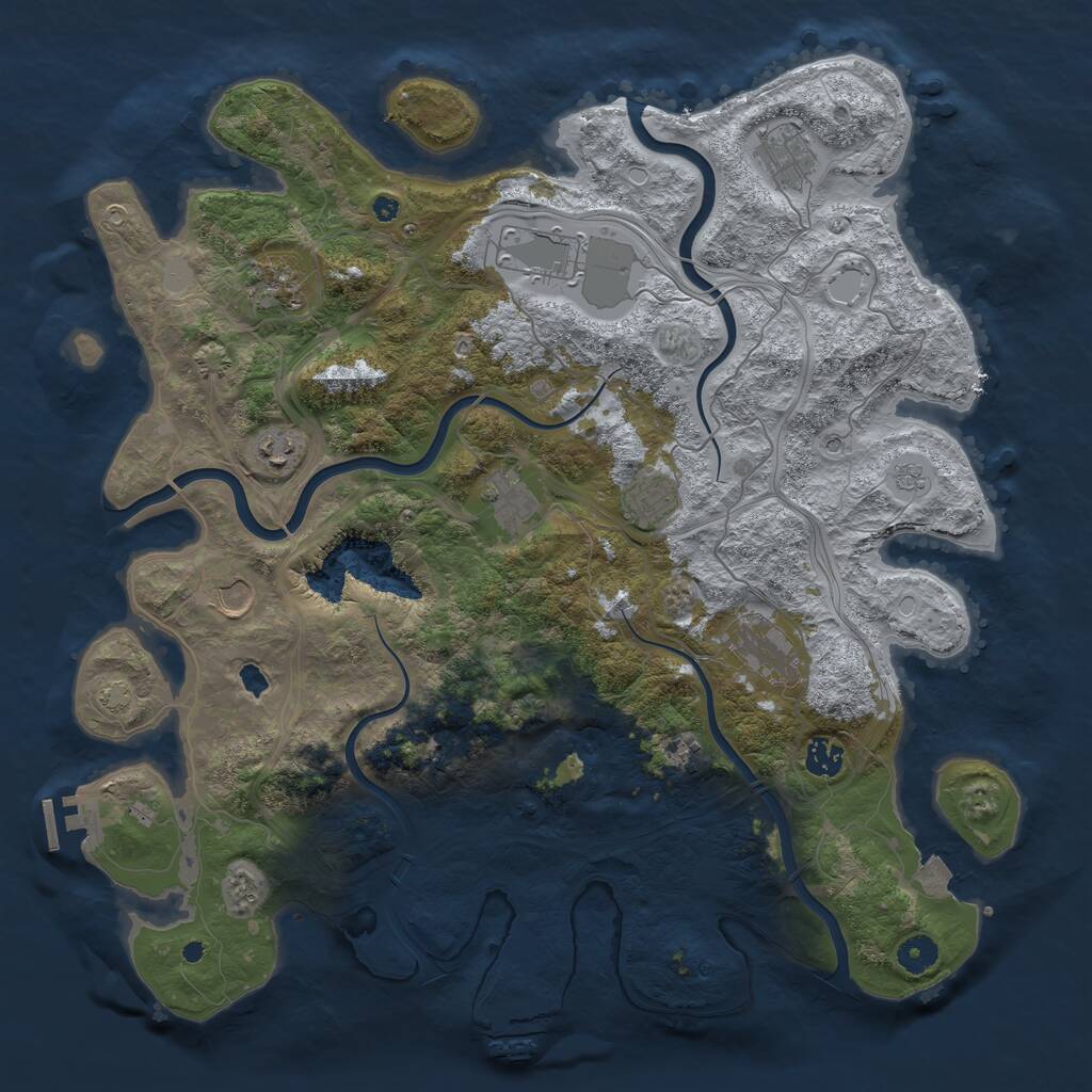 Rust Map: Procedural Map, Size: 4250, Seed: 1030885950, 16 Monuments