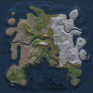 Thumbnail Rust Map: Procedural Map, Size: 3750, Seed: 279889125, 15 Monuments