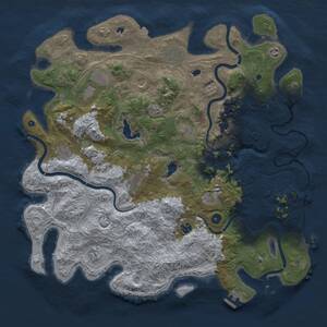 Thumbnail Rust Map: Procedural Map, Size: 4750, Seed: 16066927, 17 Monuments
