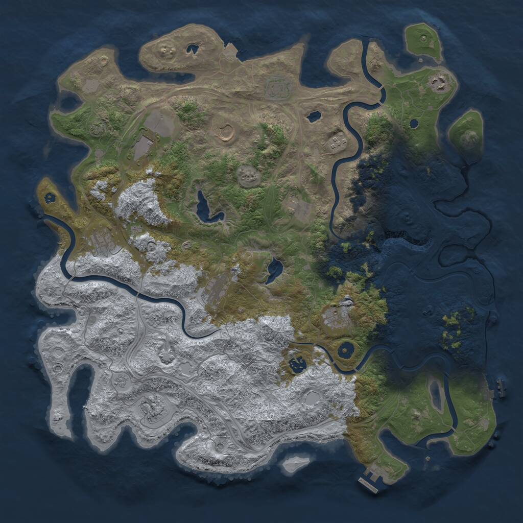 Rust Map: Procedural Map, Size: 4750, Seed: 16066927, 17 Monuments