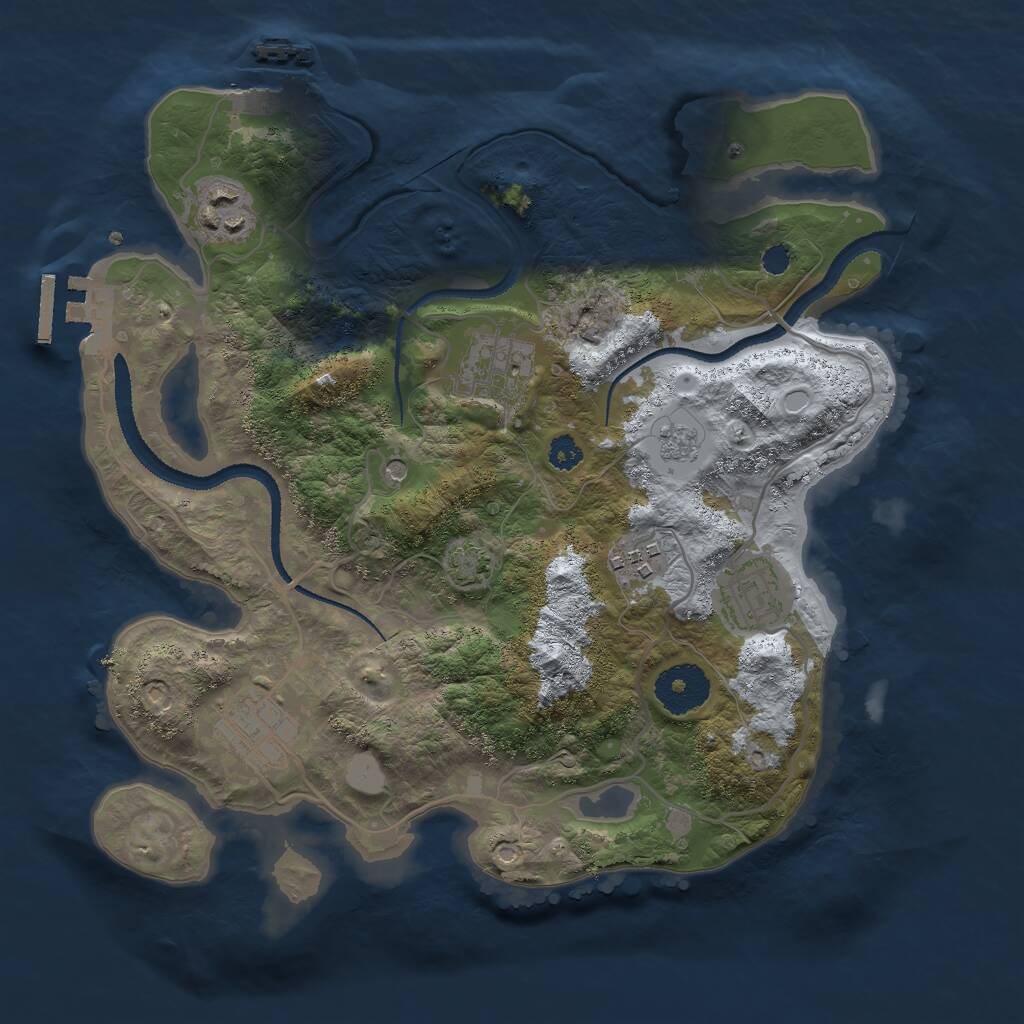 Rust Map: Procedural Map, Size: 3000, Seed: 1290183501, 11 Monuments