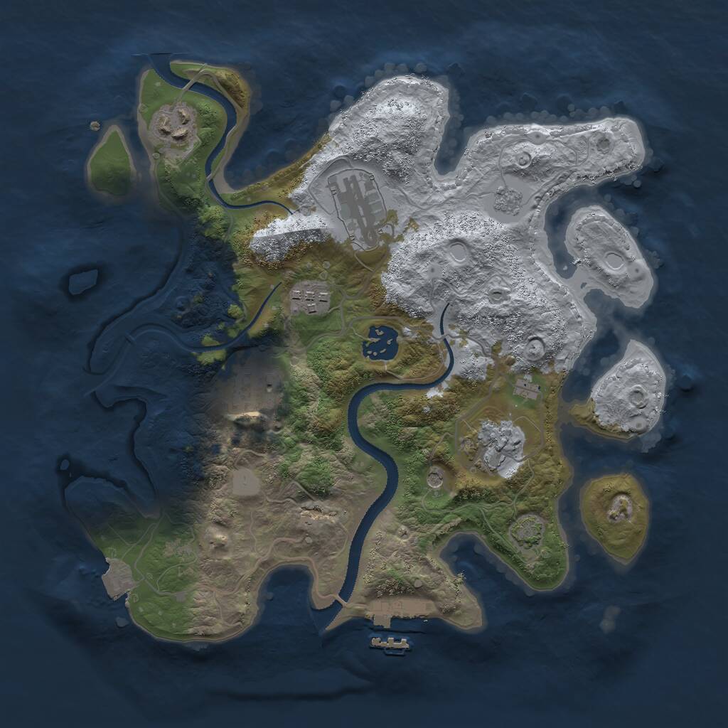 Rust Map: Procedural Map, Size: 3000, Seed: 1981038610, 11 Monuments