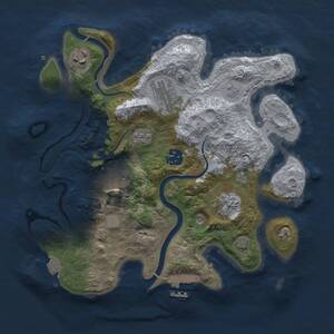 Thumbnail Rust Map: Procedural Map, Size: 3000, Seed: 1981038610, 11 Monuments