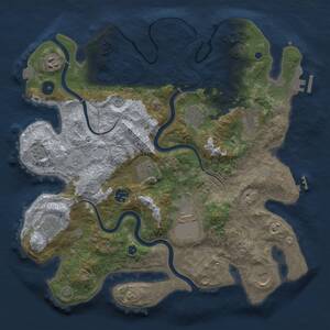 Thumbnail Rust Map: Procedural Map, Size: 3750, Seed: 61, 15 Monuments