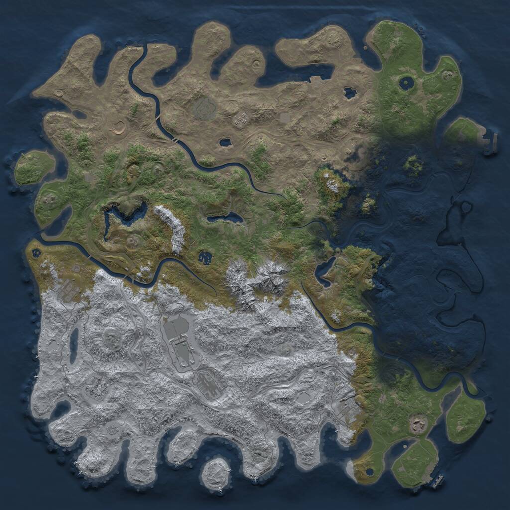Rust Map: Procedural Map, Size: 5500, Seed: 111423730, 17 Monuments