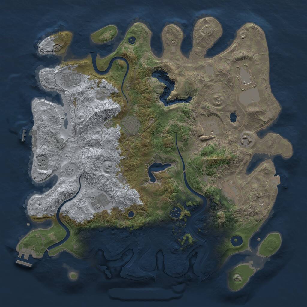 Rust Map: Procedural Map, Size: 4000, Seed: 1054272542, 15 Monuments