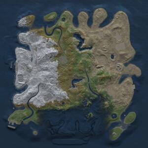 Thumbnail Rust Map: Procedural Map, Size: 4000, Seed: 1054272542, 15 Monuments