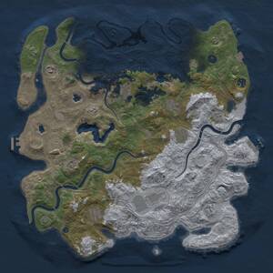 Thumbnail Rust Map: Procedural Map, Size: 4500, Seed: 304001406, 16 Monuments