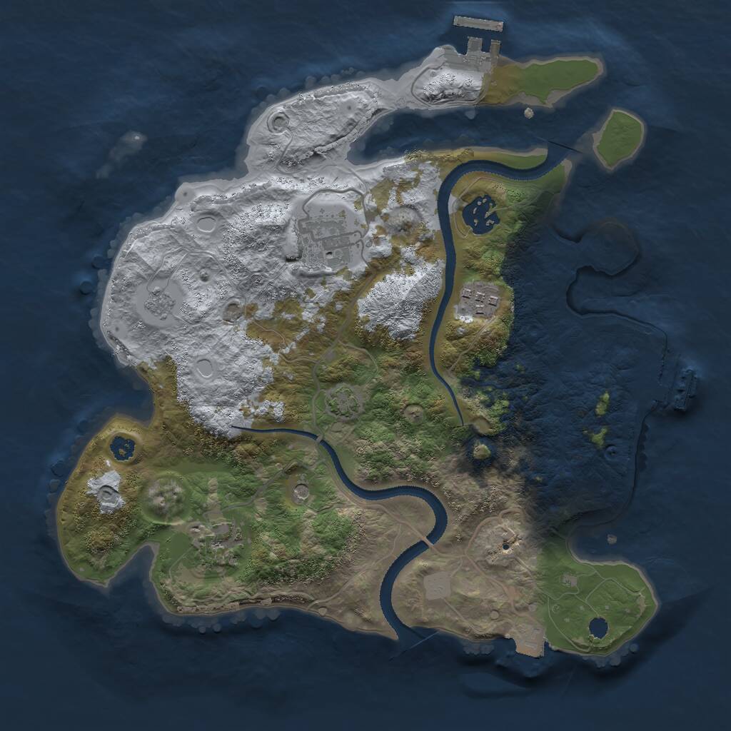 Rust Map: Procedural Map, Size: 3000, Seed: 65797698, 10 Monuments