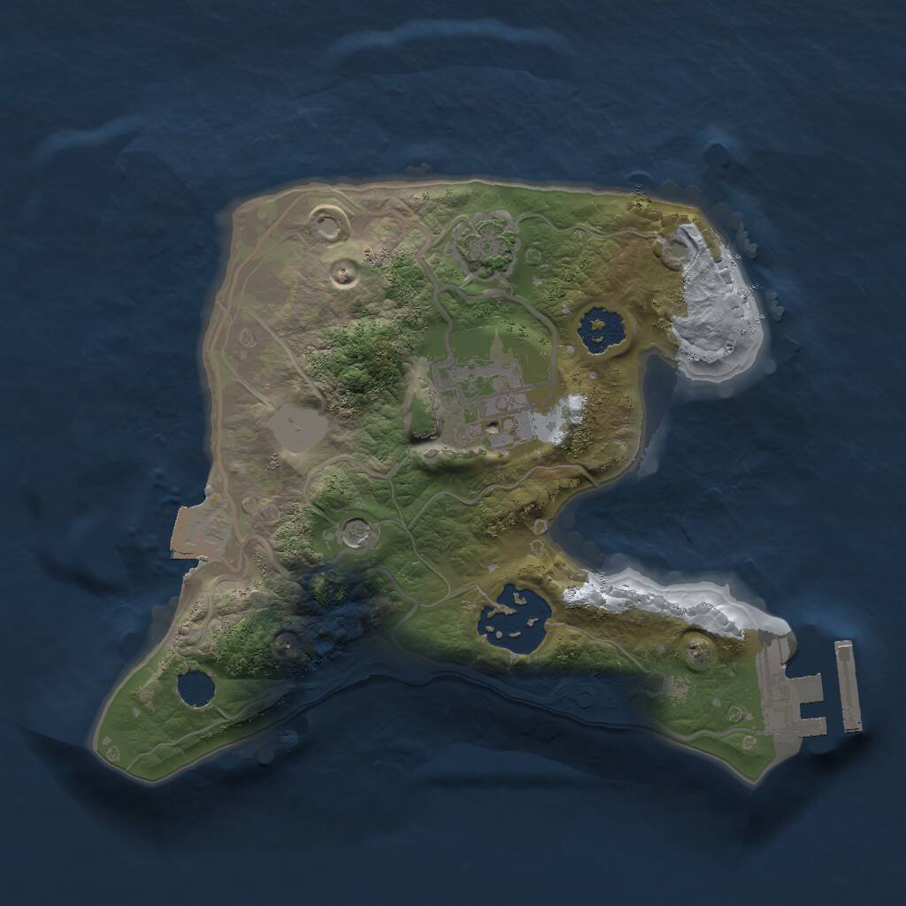 Rust Map: Procedural Map, Size: 2000, Seed: 1625846190, 6 Monuments