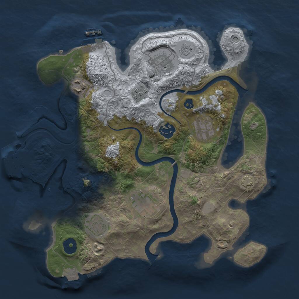 Rust Map: Procedural Map, Size: 3000, Seed: 868677062, 12 Monuments