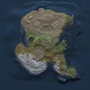 Thumbnail Rust Map: Procedural Map, Size: 2000, Seed: 2012168895, 7 Monuments