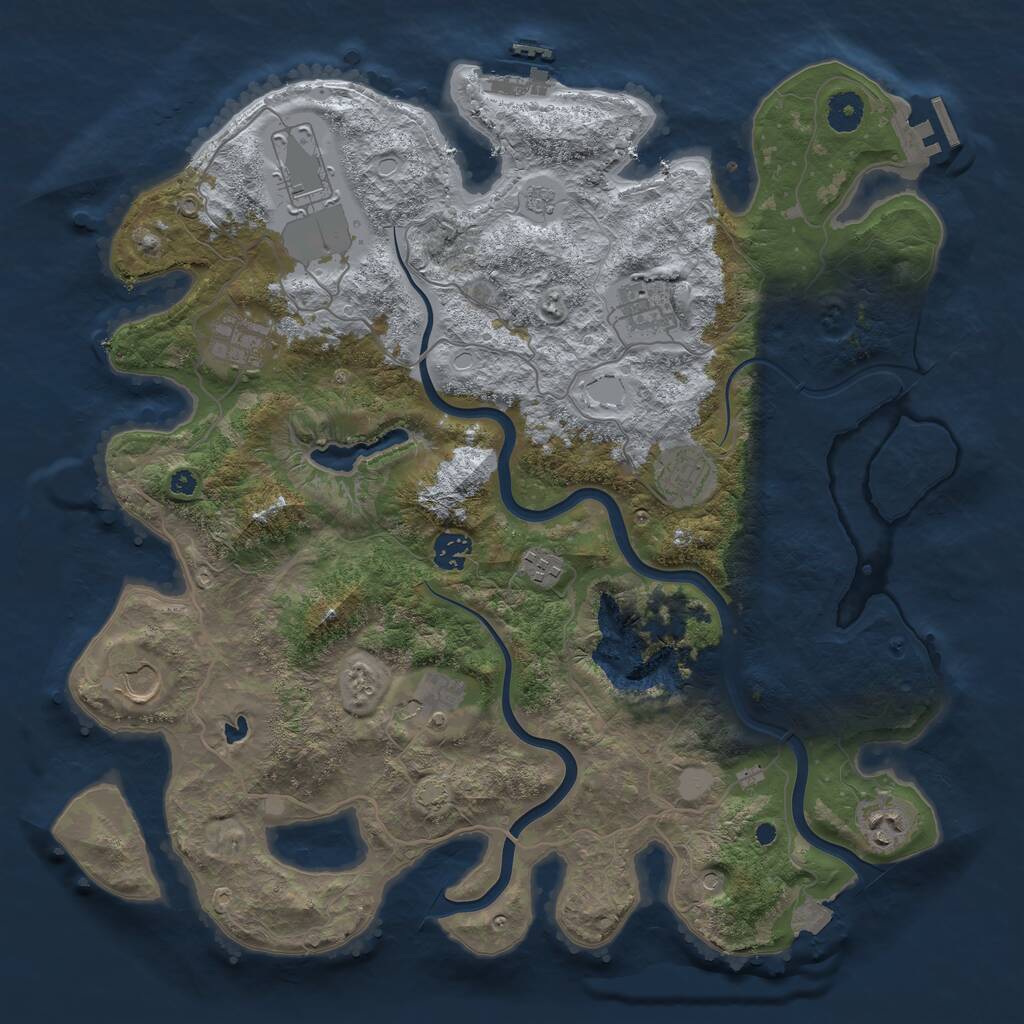Rust Map: Procedural Map, Size: 4000, Seed: 676735261, 15 Monuments