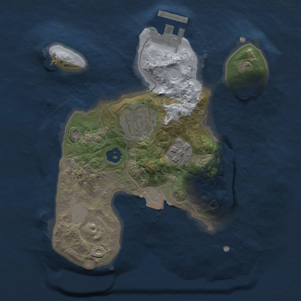 Rust Map: Procedural Map, Size: 2000, Seed: 777875657, 4 Monuments