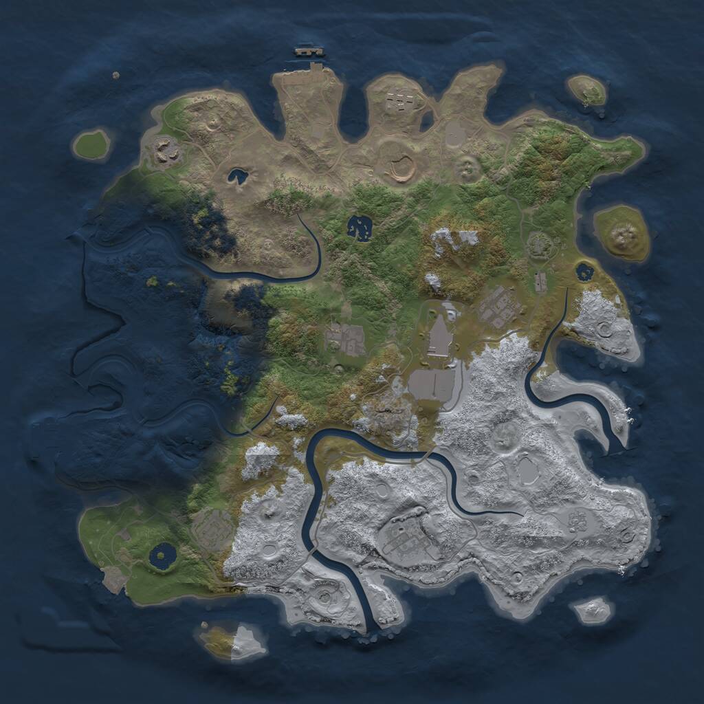 Rust Map: Procedural Map, Size: 4000, Seed: 771349, 15 Monuments