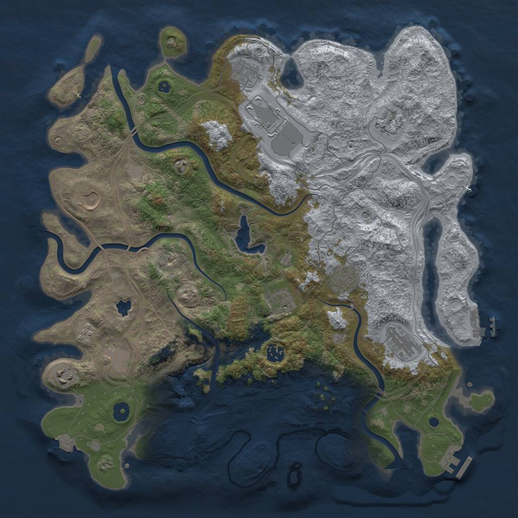 Rust Map: Procedural Map, Size: 4250, Seed: 792951870, 17 Monuments